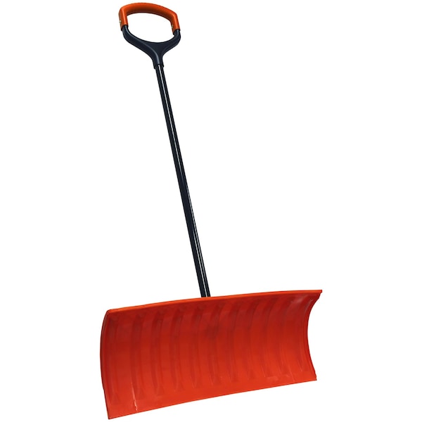 Emsco Group 25in Snow Roller Pusher Snow Shovel with Two Fisted Shock Shield D-Grip 1680-1 - main